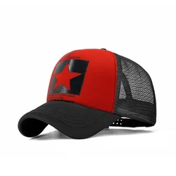 Women and Men Mesh Net Baseball Cap Casual Star Printing Snapback Bone Baseball Hat Casquette Letter Black Cap