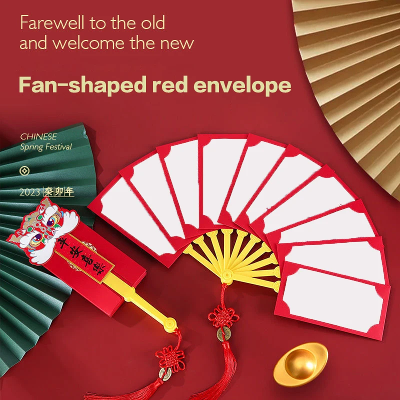 2025 Jaar van de Slang Nieuwjaar Waaiervorm Rode Enveloppen Opvouwbare Rode Envelop Beste Wens Geluk Geld Zakken Geschenken