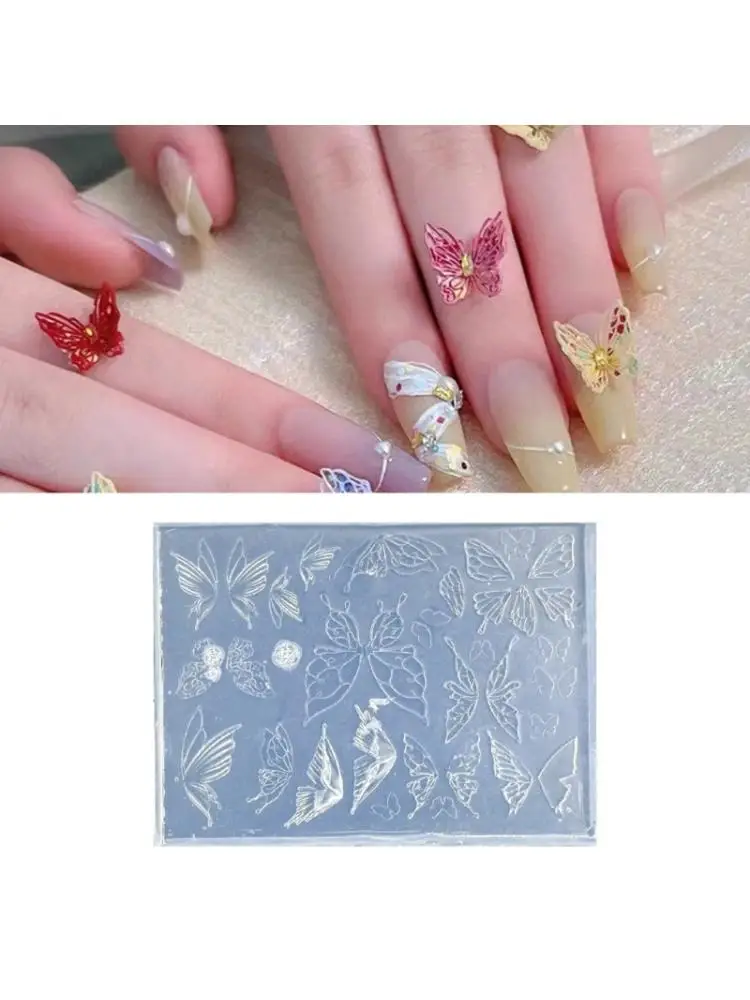 

652F Flexible Transparency Butterfly Shaped Art Silicone Mold Deep Relief Carving Easy Demold Reusable For Gel Polish