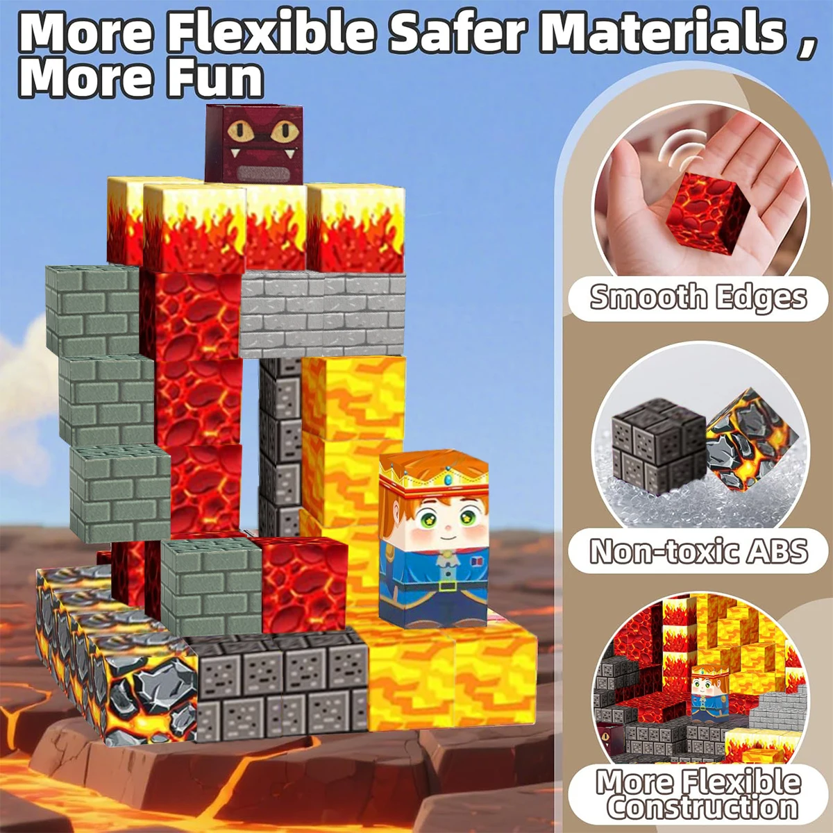 Magnetic Building Blocks Construction Sets For 3Years+ Old Kids Magnet Cube Set STEM Montessori Sensory Toy 80/150/200PCS