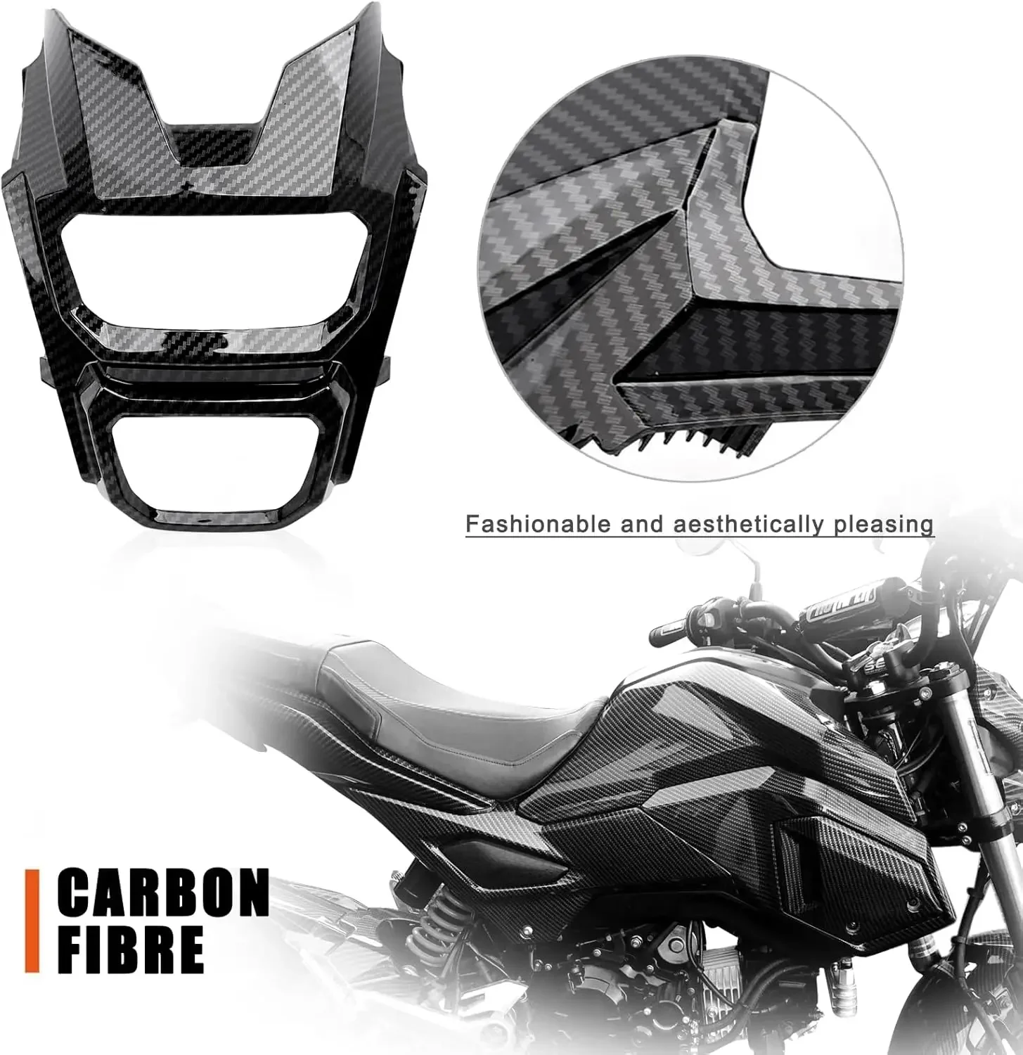 Motorcycle Carbon Fibre Fairing Kit in ABS Material Compatible with Honda Grom Msx 125 SF 2017-2020