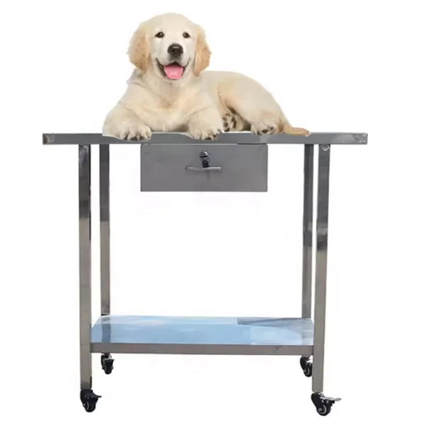 

USMILEPET Stainless Steel With Drawers And Wheels Veterinary Diagnostic Treatment Table Pet Disposal And Examination Table