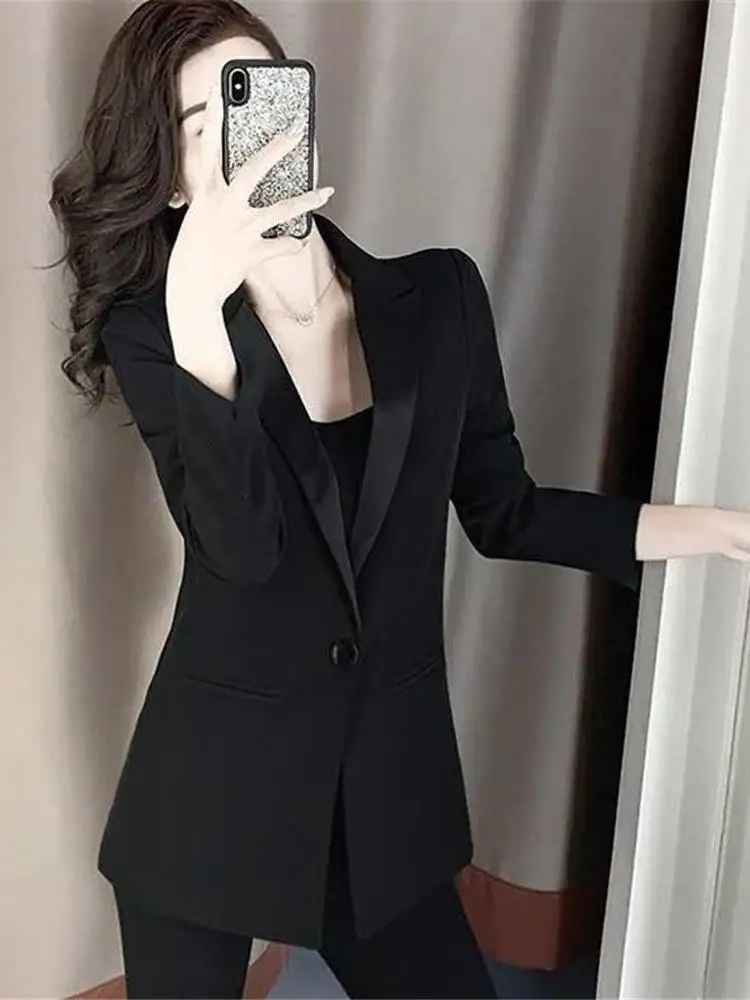 

Bla Slim Fit Women's Suit Jaet 2024 New Sle ort Sve Long Sve Cleanfit Profional Workwear Faionable Ele
