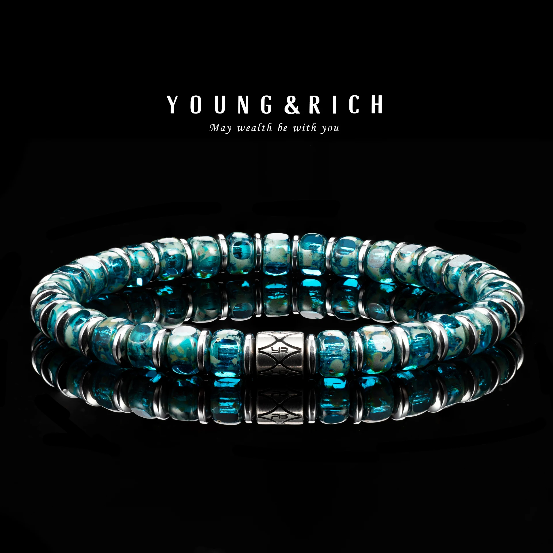 

Браслет YOUNG&RICH Poseidon Covenant, синие импортные чешские бусины диаметром 6 мм, высококачественные винтажные украшения унисекс