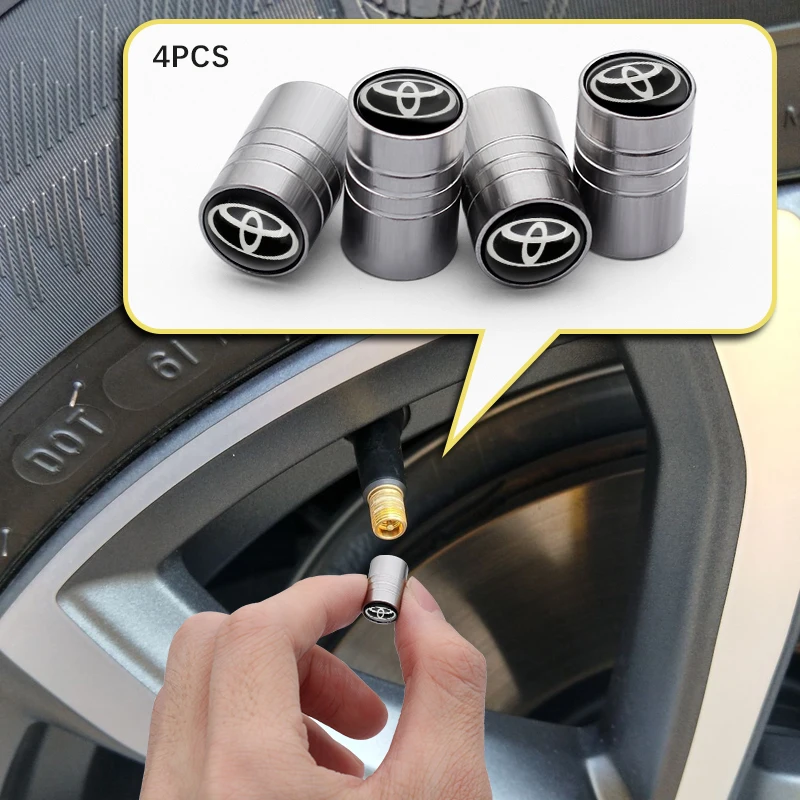 لتويوتا TRD كورولا Rav4 86 يارس أفينسيس شعارات اكسسوارات 4 قطعة قبعات صمام السيارة إطارات العجلات الهواء الإطارات الجذعية الغطاء الواقي