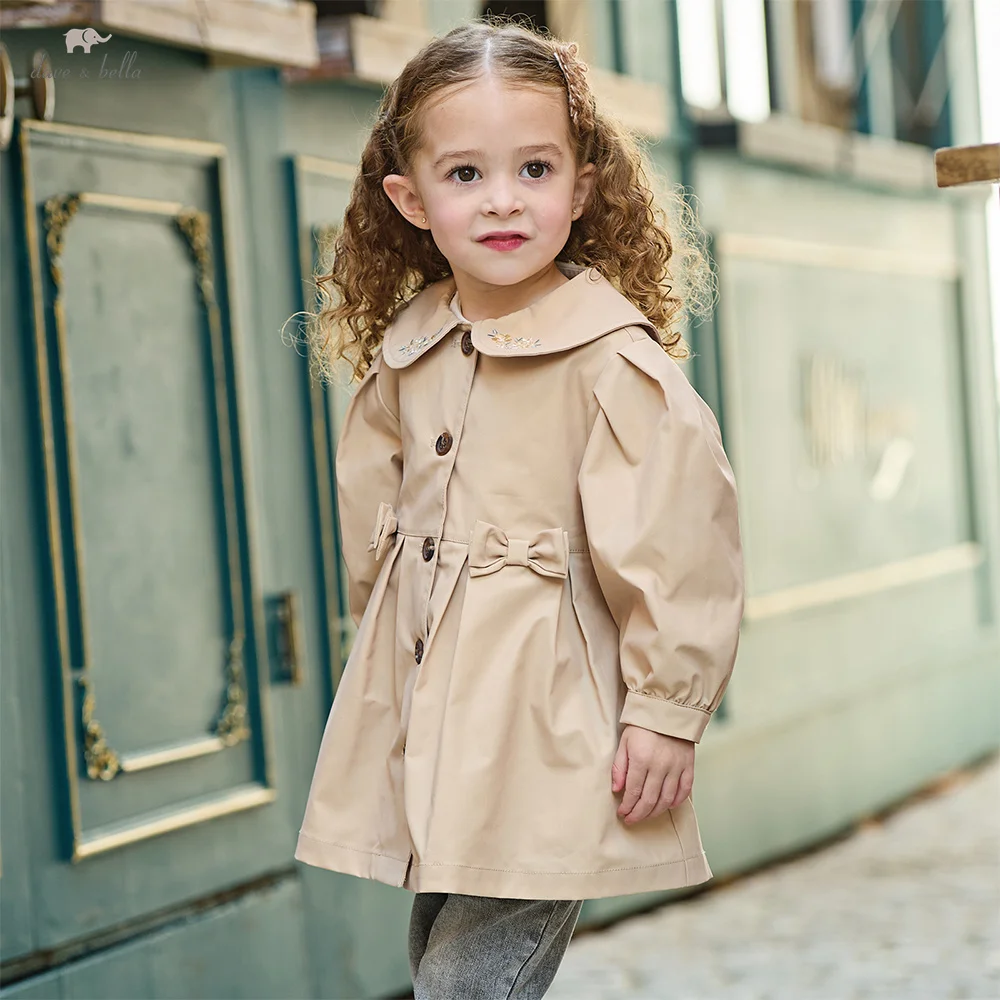 

Dave Bella Children Jacket Autumn Spring Girls Casual Topcoat Long Sleeves Outdoor Outerwear Waterproof Kids Clothing DB1260326