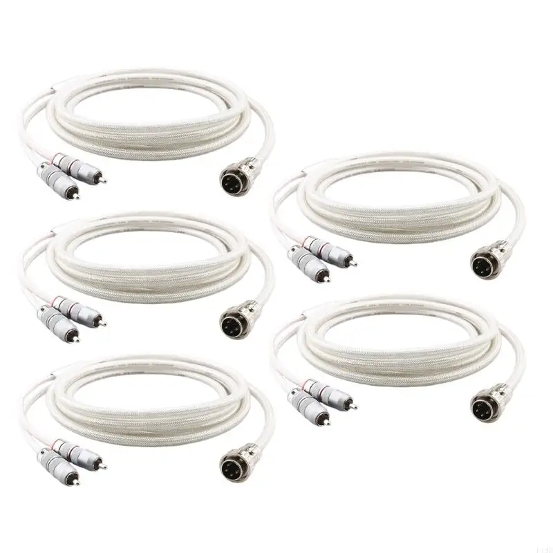 Professional 4Pin DIN Male To 2RCA Sound Cable With Silver Plated Conductor For Sound Transmission Studio Equipment F19E