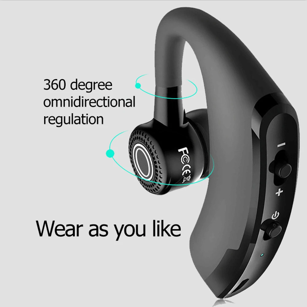 V9 Low-power Stereo Business Bluetooth Smart Super Bass Handsfree Mic Earphones