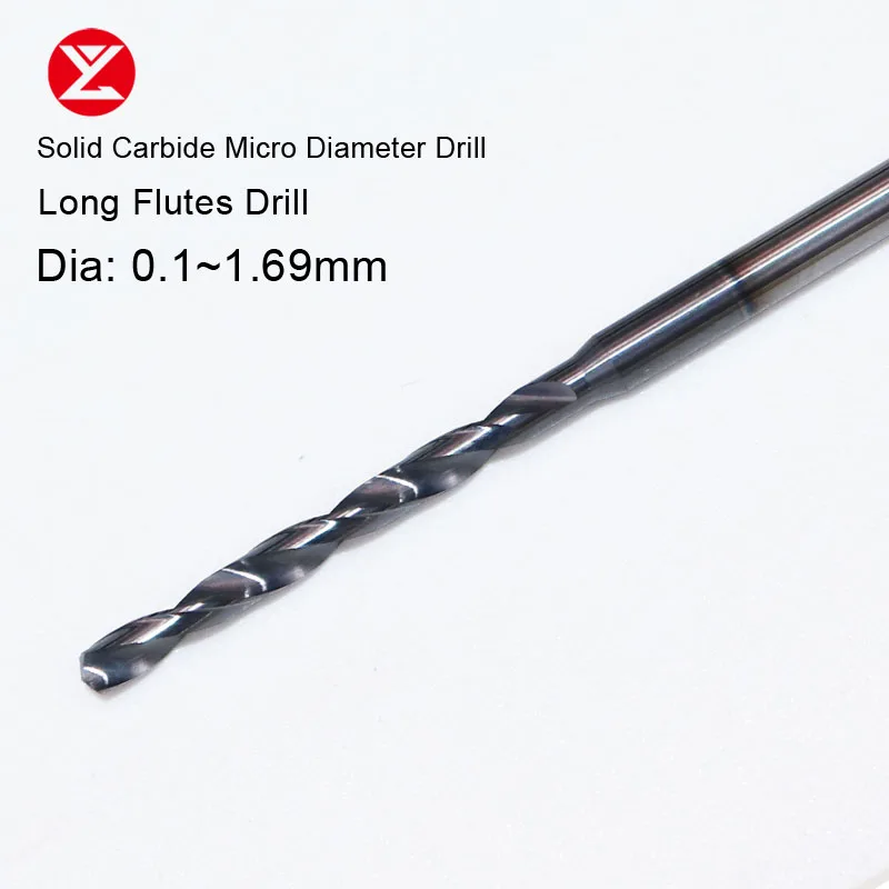 

0.1~1.69mm Micro Drill Solid Carbide Long Flutes Bit Diameter CNC Hole Machining Tool Precision Drilling For Stainle Superalloy