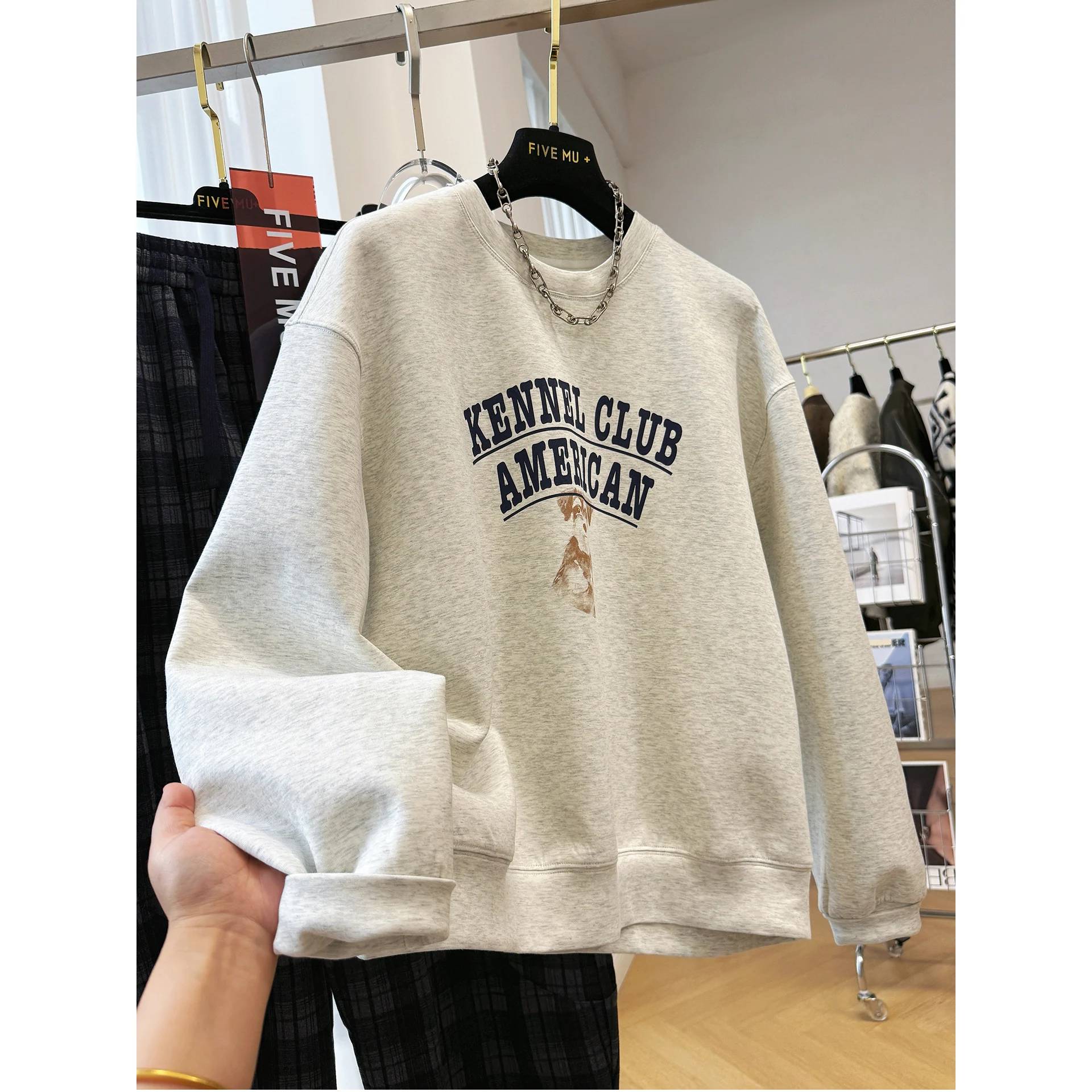 Outlet marca Casual redondo Ne Hatl sudadera mujer prendas de vestir exteriores versátiles Otoño Invierno nuevo Sle suelta ajuste largo Sve