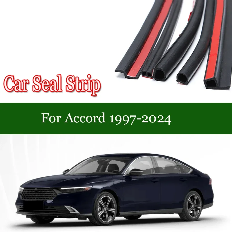 For Honda Accord 1997-2024 Car Door Edge Weatherstrip Car Seal Strips Pillar Noise Windproof Protection Auto Sealant Accessories