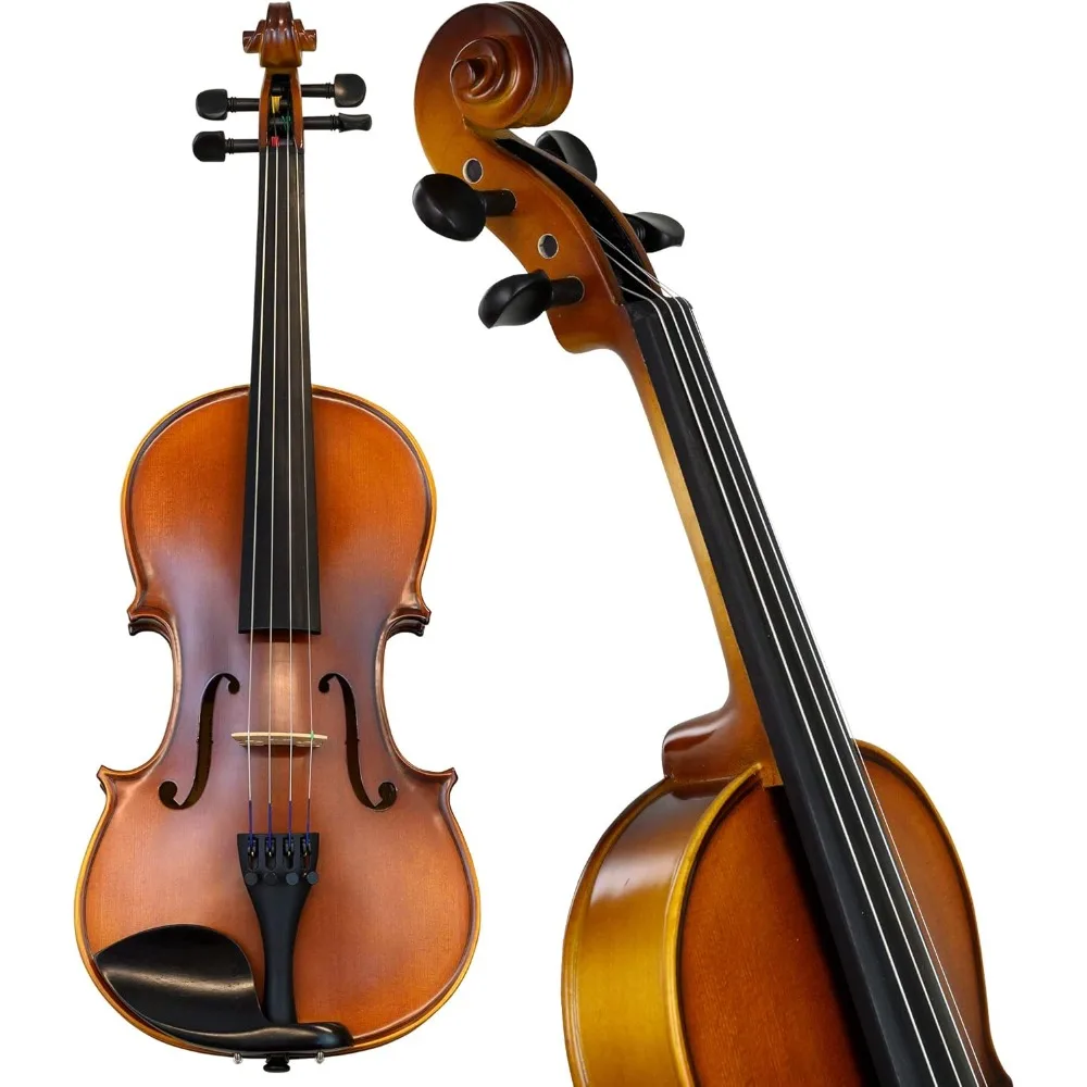 Violin Outfit 4/4 Full Size - Carrying Case and Accessories Included - Solid Maple Wood and Ebony Fittings Violin Outfit