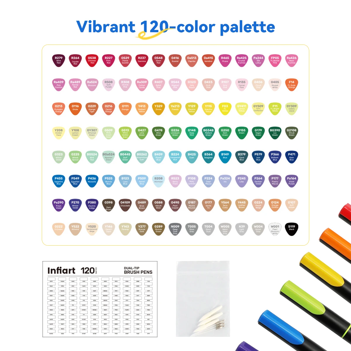 Infiart High-Performance 60/80/120 Colors Acrylic Paint Marker Set, Extra Large Capacity, 1mm Bullet Tip, Attractive Drawing Gel