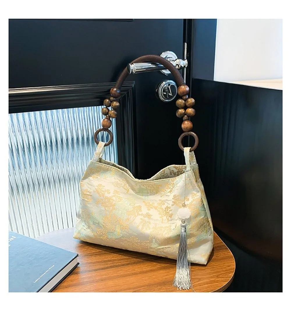 Bestickte Umhängetasche ​ Hasp Nähgarn Handwerk ​ ​ Ethnische Musterstickerei ​ ​ Handtasche im Nationalstil ​ Handtaschen mit Obergriff – Detail 12