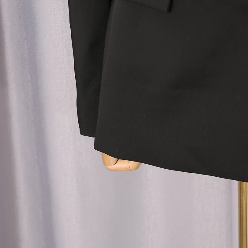 KBQ Temperament Hollow Out Solid Tunic Blazers for Women V Neck Long Sleeve Spliced Button Slimming Jacket Female Fashion New