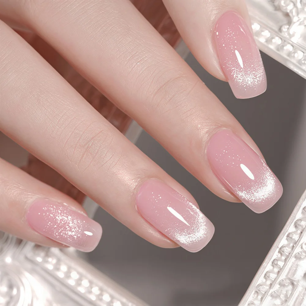 Visuatia Nude Magnetic Powder Cat Eye Nail Polish Gel Moonlight Texture with Fine Magnetic Powder Forms a Warm Light Arc, Provides Even and Translucent Color, and the Finish Is Bright and Long-Lasting after Curing. Ver