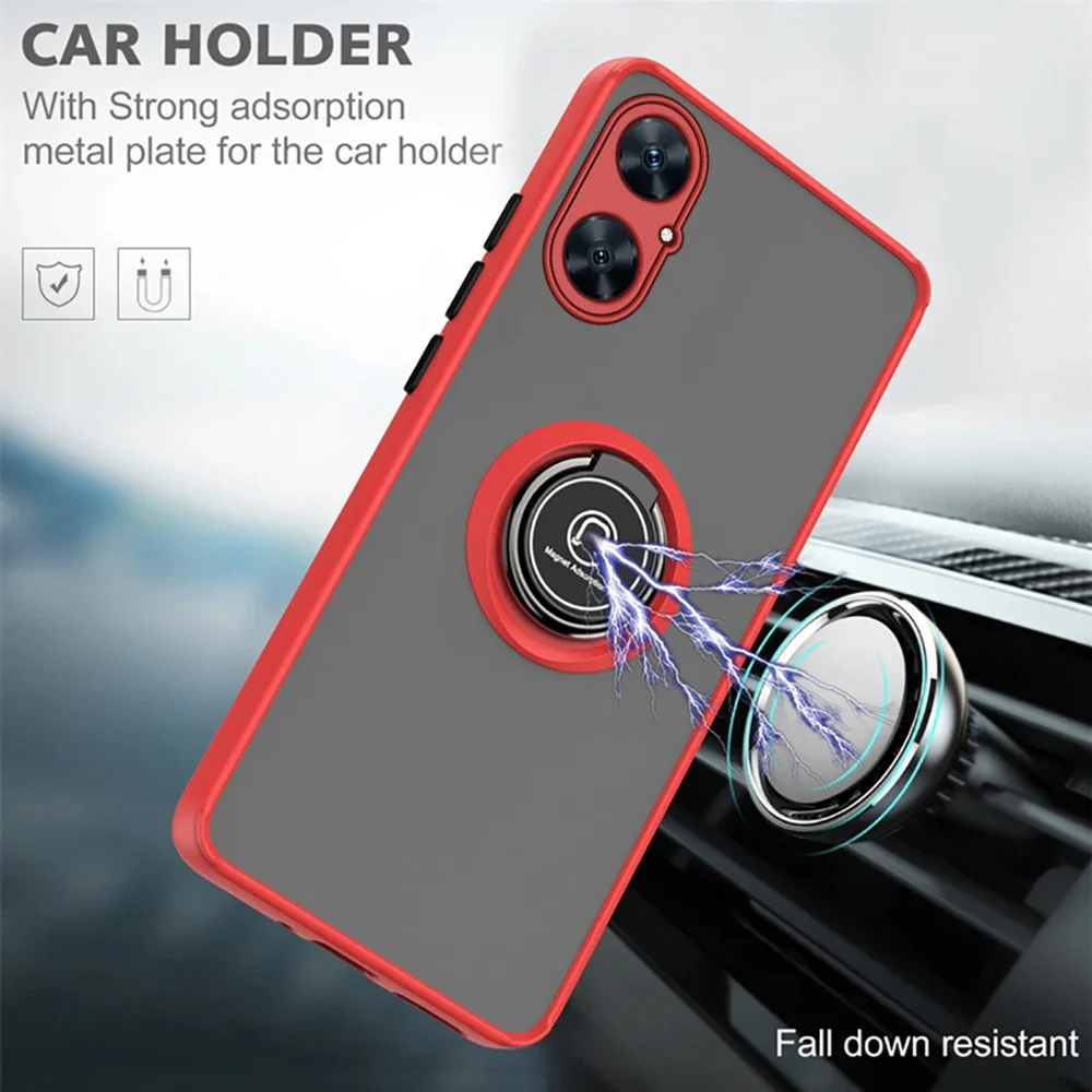 Matte Armor Camera Shockproof Cover For Huawei Nova 11i 4G Case Huawey Nova11i 11 i i11 MAO-LX9 Car Magnetic Ring Stand Fundas