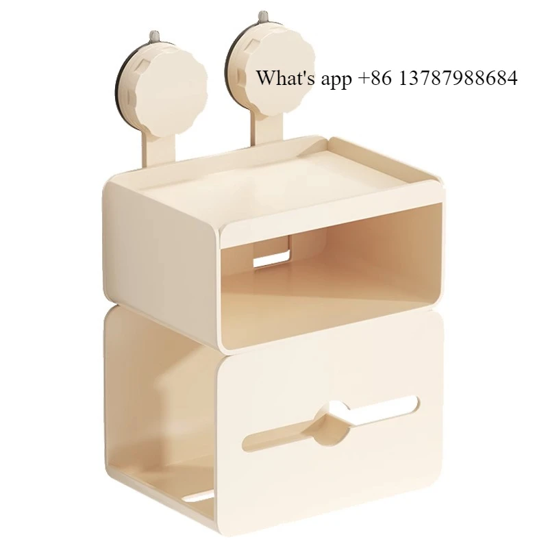 

Suction Cup Toilet Carton, No Punching, Wall-mounted Roll Paper, Paper Storage, Shelf