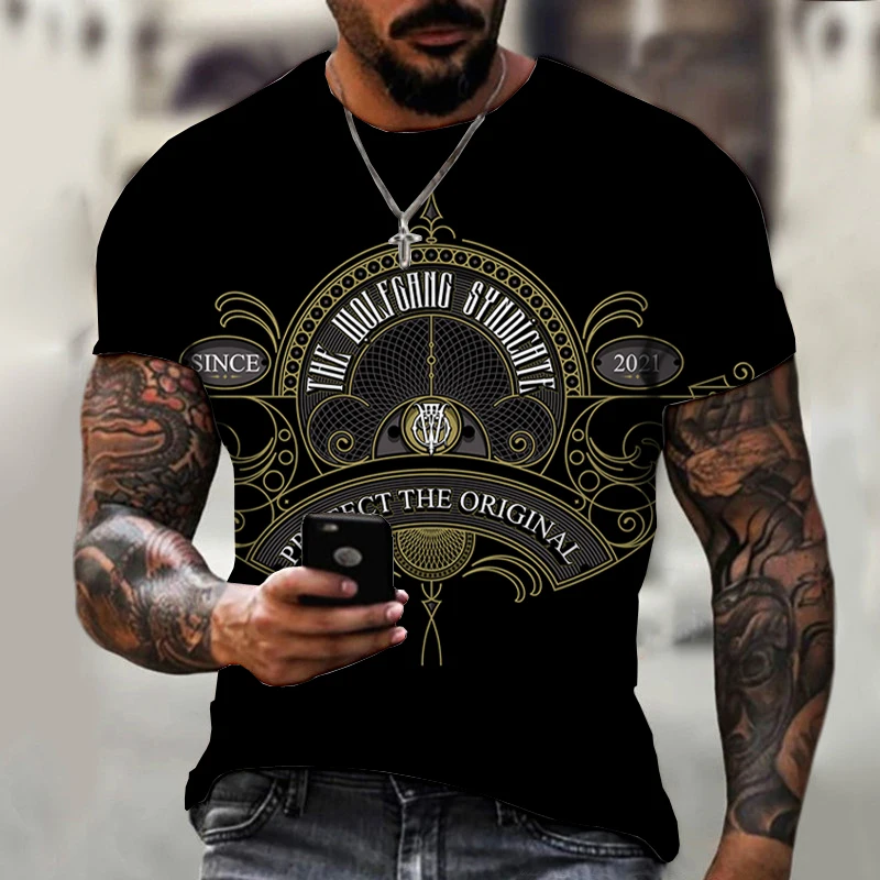 Fashion Dark style personalized illustration series 3D Printing Men's T Shirts Summer Loose O-Neck Short-Sleeved Casual Unisex