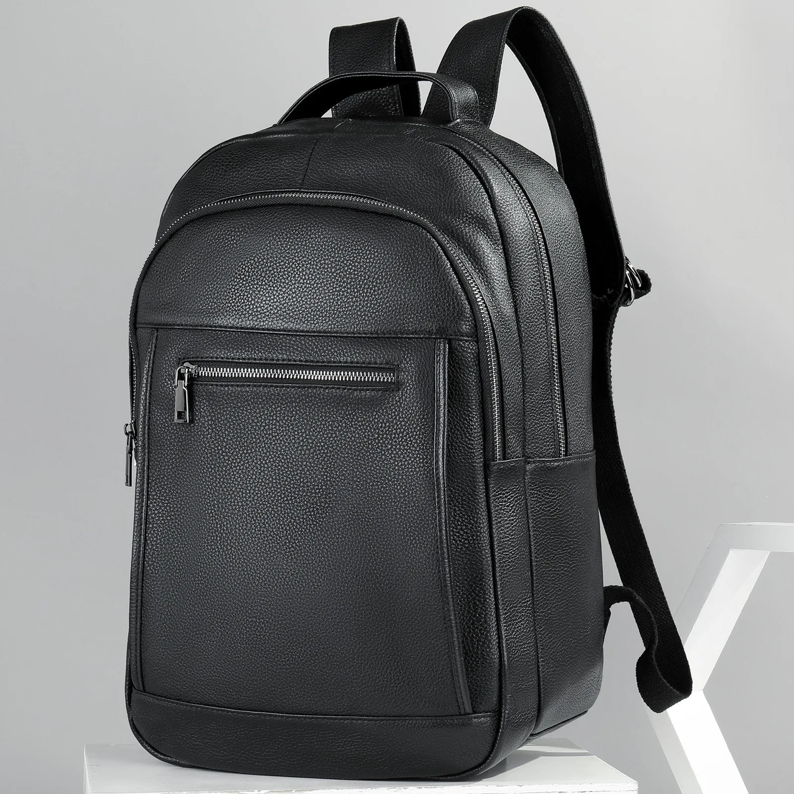 Mochila Marant de cuero de moda para hombre, mochila de viaje al aire libre ligera negra, bolsa para ordenador