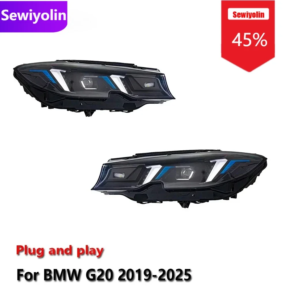 

Автомобильные светодиодные фары DRL в сборе для BMW G20 G28 G80 2019-2025 Автоматические противотуманные фары DRL с тормозным указателем поворота Plug and Play