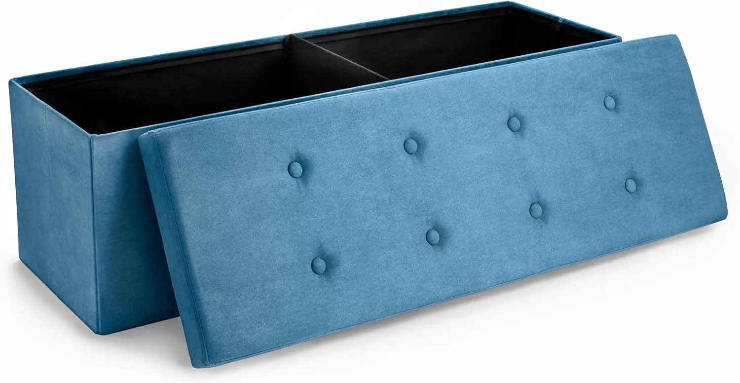 

Storage Ottoman Bench – Collapsible/Folding Bench Chest With Cover – Perfect Toy And Shoe Chest, Hope Chest, Pouffe Ottoman,