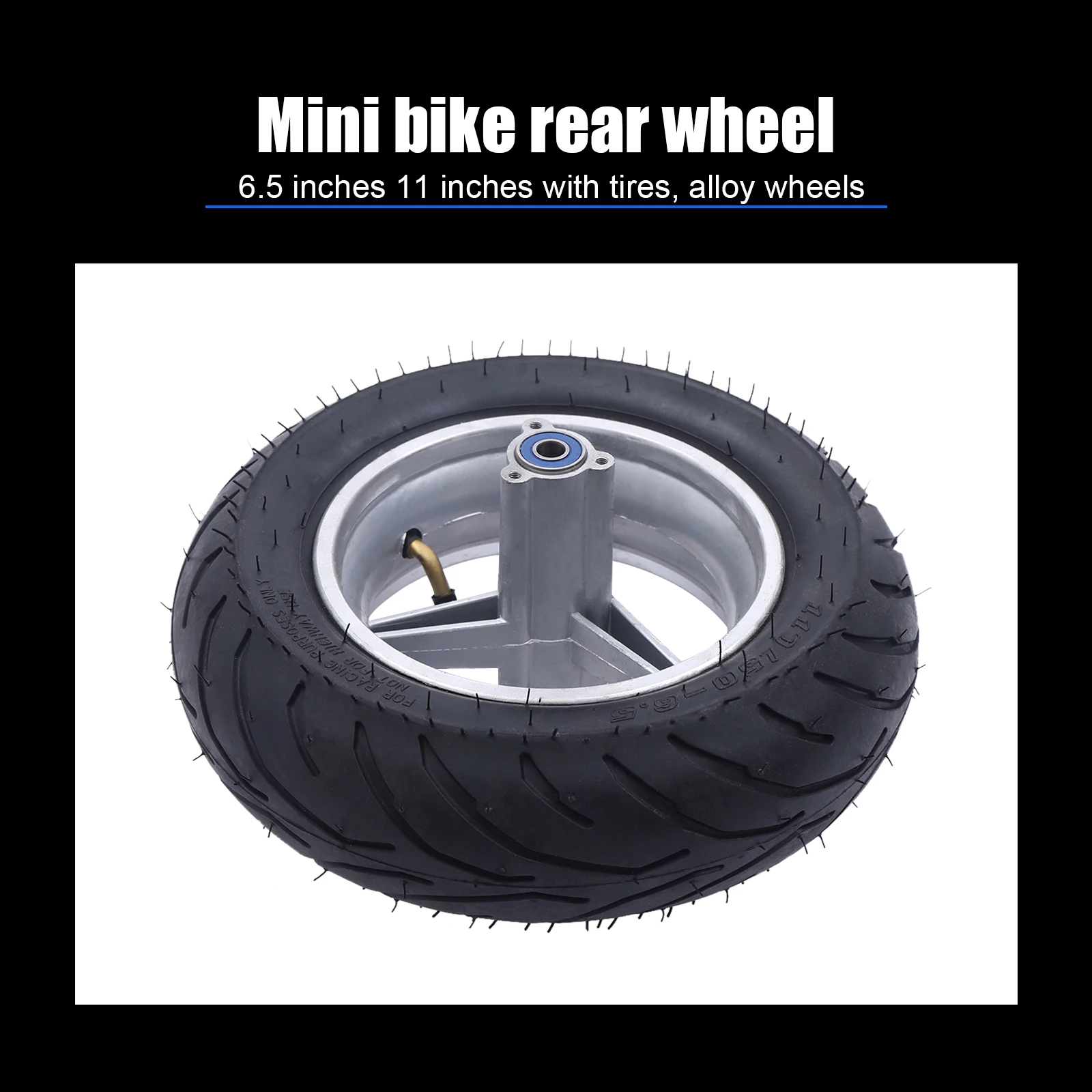 Mini Pocket Bike Rear Wheel Tire Rim w/Alloy Rim Hub Inner Tube High-Quality Wheel 110/50-6.5 Durable Bike Wheel