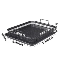 Baking Dish Stainless steel Non-stick Baking Tray Oil Frying Baking Pan Chips Basket Grill Mesh Kitchen Tools Easy clean
