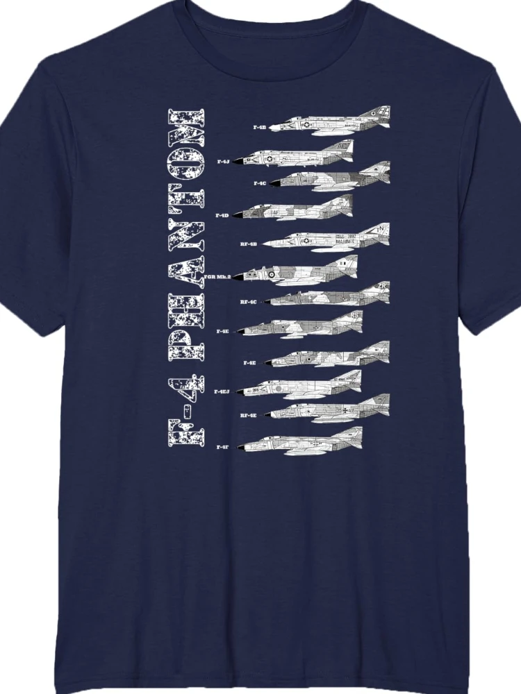 F-4 Phantom Blueprint F4 Phantom Models T-Shirt Short Sleeve Casual 100% Cotton T-shirts