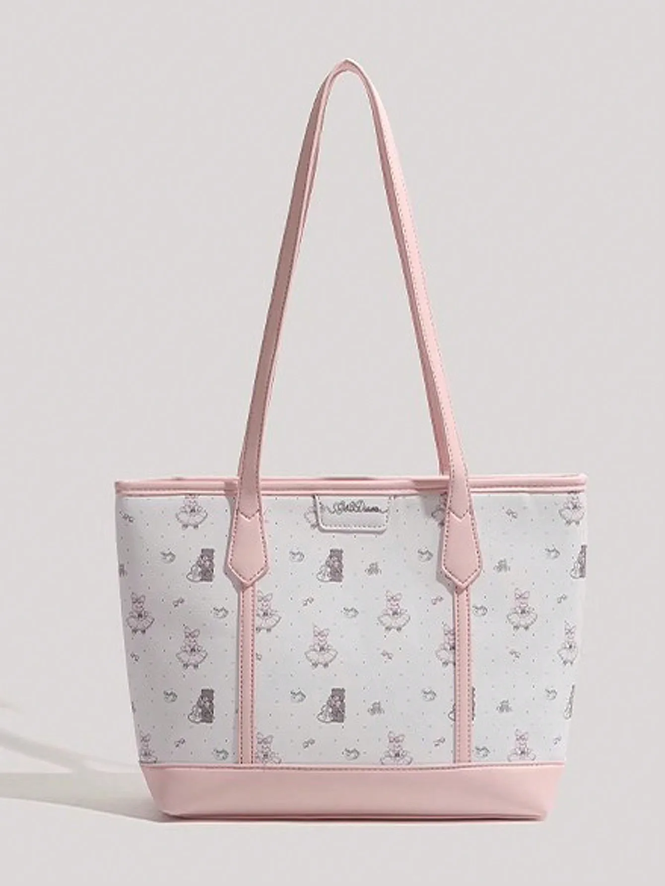 2024 New Large Capacity Cute Print Cartoon Handheld Tote Bag Student Commuting Shoulder Bag