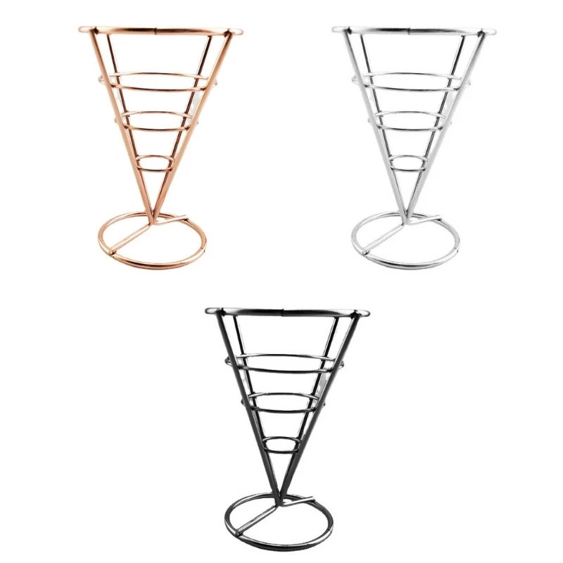 French Fries Stand Cone Snacks Display Stand Fries Baskets Chicken Display Rack Wire Stands for Kitchen Restaurant Party