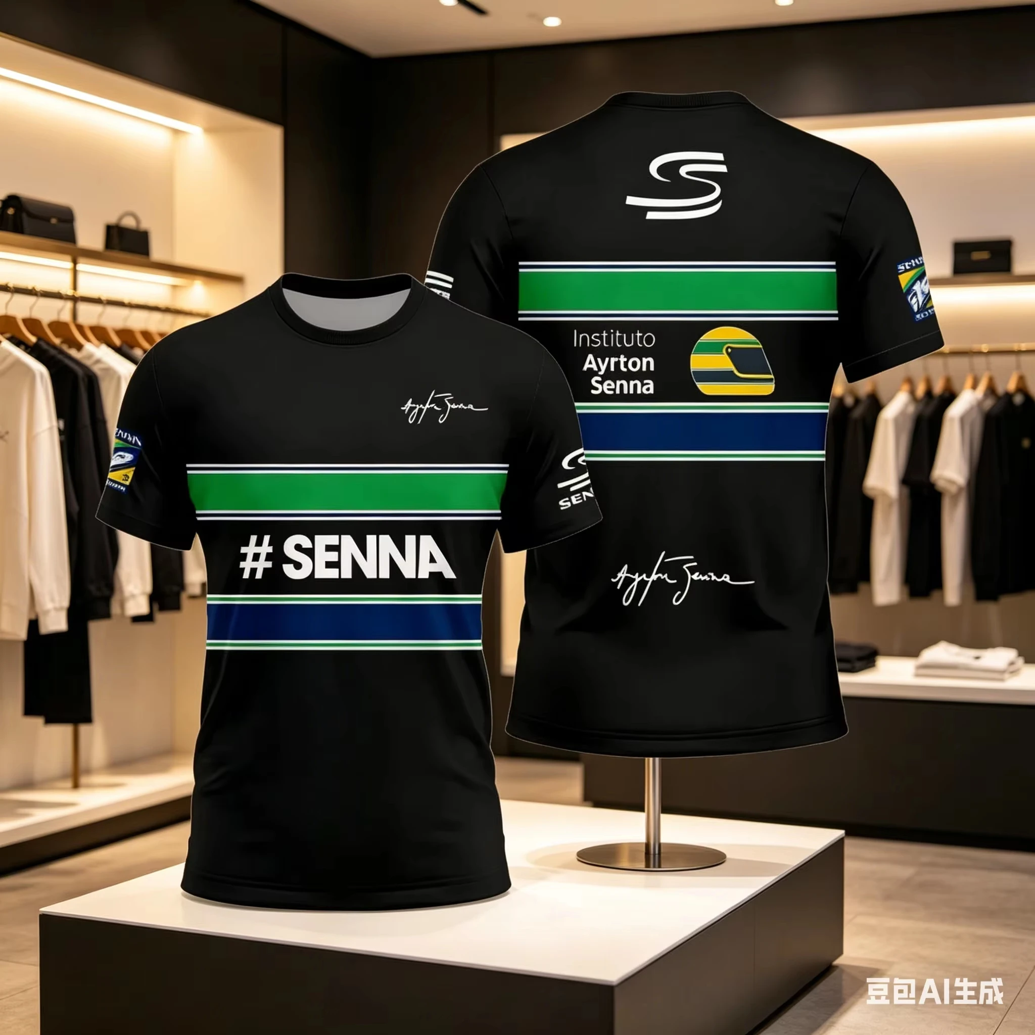 2026 Summer New Design  Senna 3D Casual Sports Children's T-shirt Racing Enthusiast Fan Exclusive Breathable Short Sleeve