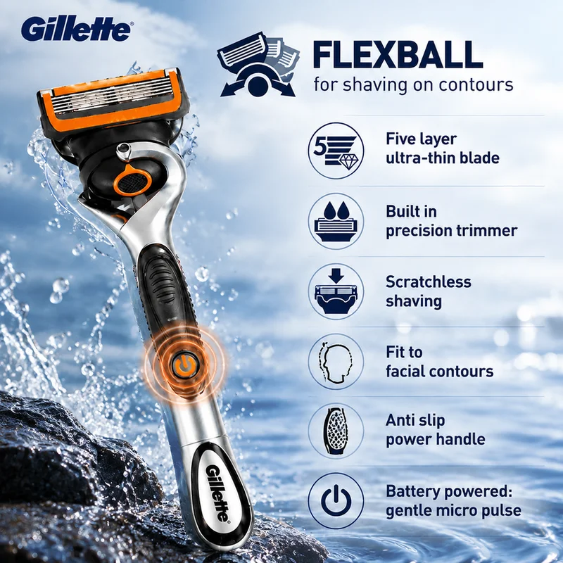 Gillette Gla5111Zsd Electric Shaver 5 Layer Blade Anti Slip Handle Skin Protection Sideburns Trimming Men Grooming Beard