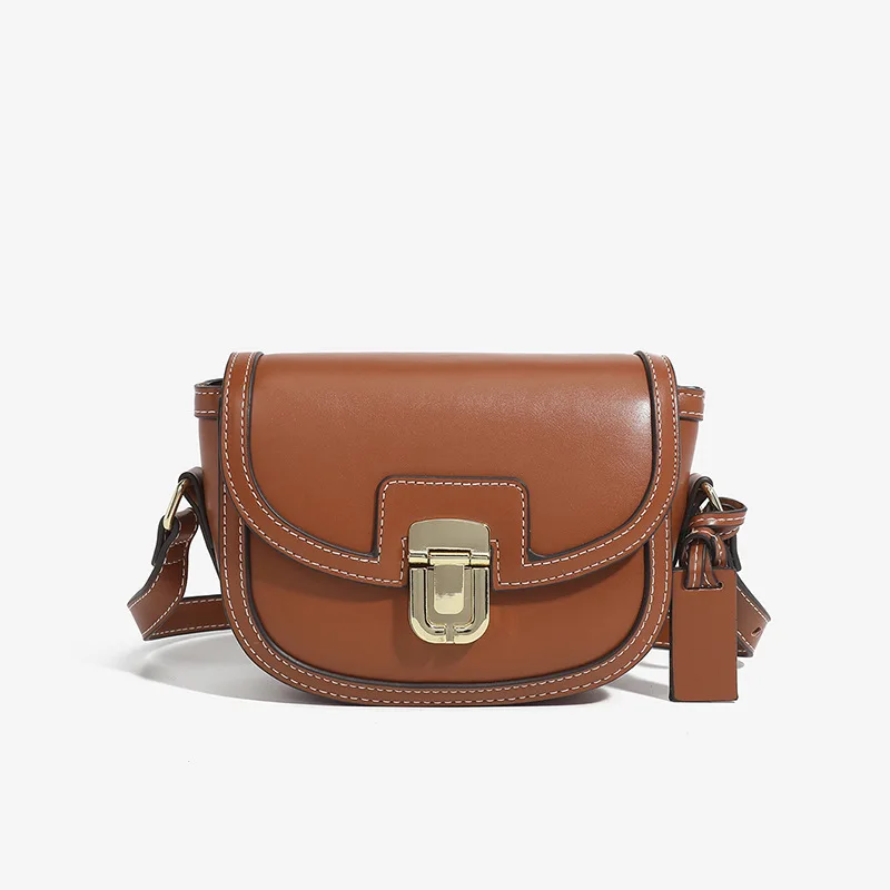 Bolso cruzado de Color contrastante para mujer, bolsa de hombro versátil Retro, grupo pequeño