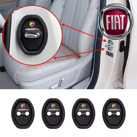 Car Silicone Door Lock Cover Auto Emblem Accessories For FIAT Punto Abarth Tipo Stilo Palio Bravo Doblo Panda Ducato Fiorino UNO