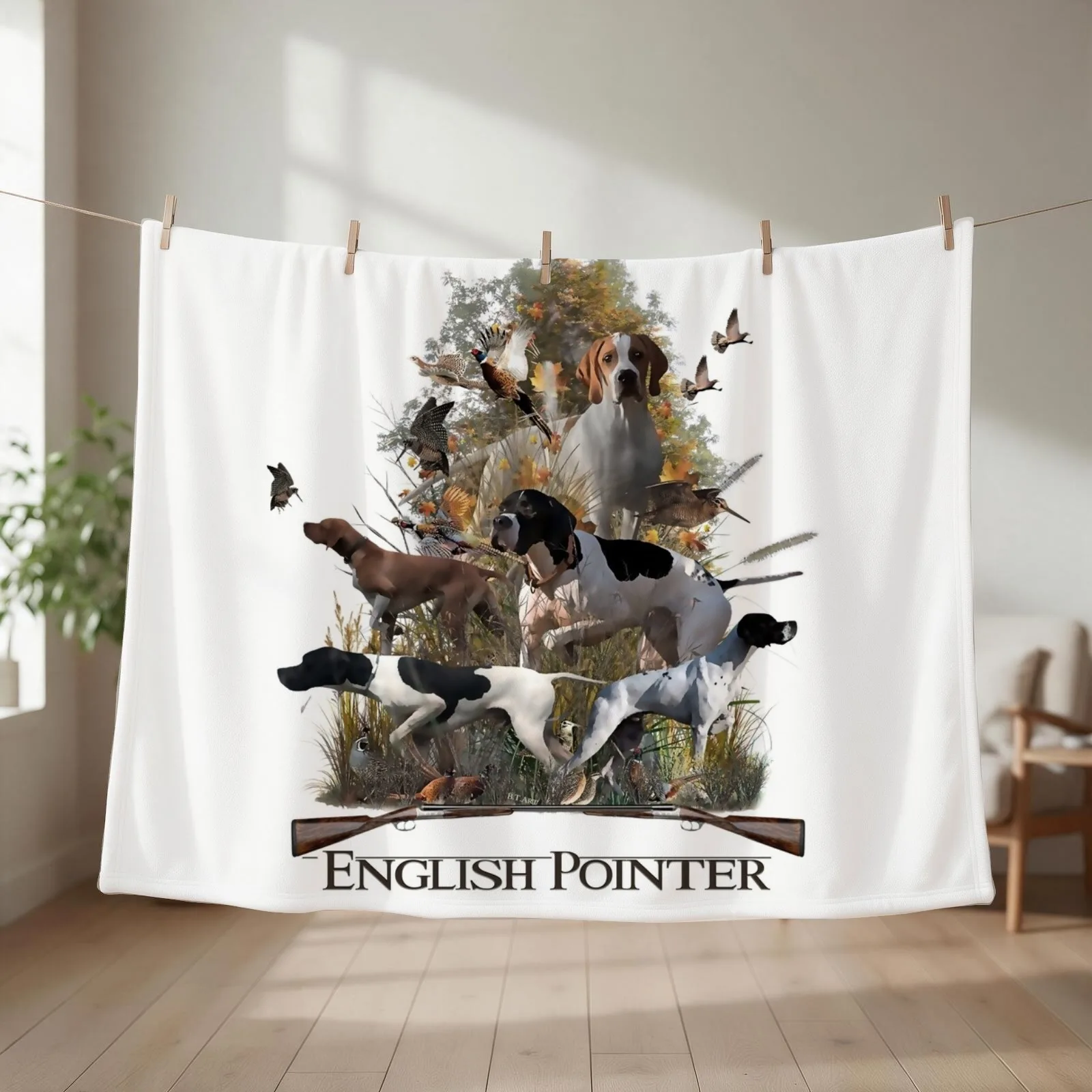 English Pointer, Hunting season Throw Blanket anime Decorative Throw Luxury St Sofa Quilt Blankets