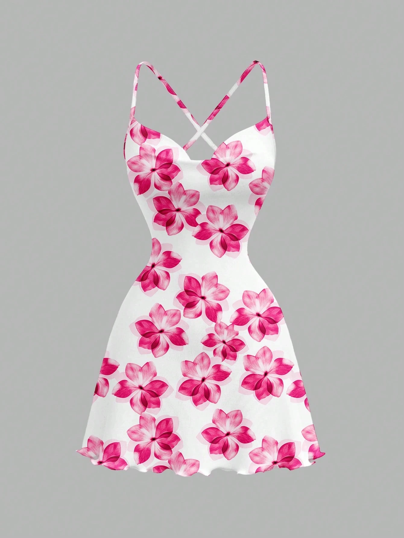 Ladies Summer Backless Floral Print A-Line Dress Suitable for Casual Vacations Beachside Gatherings And Parties