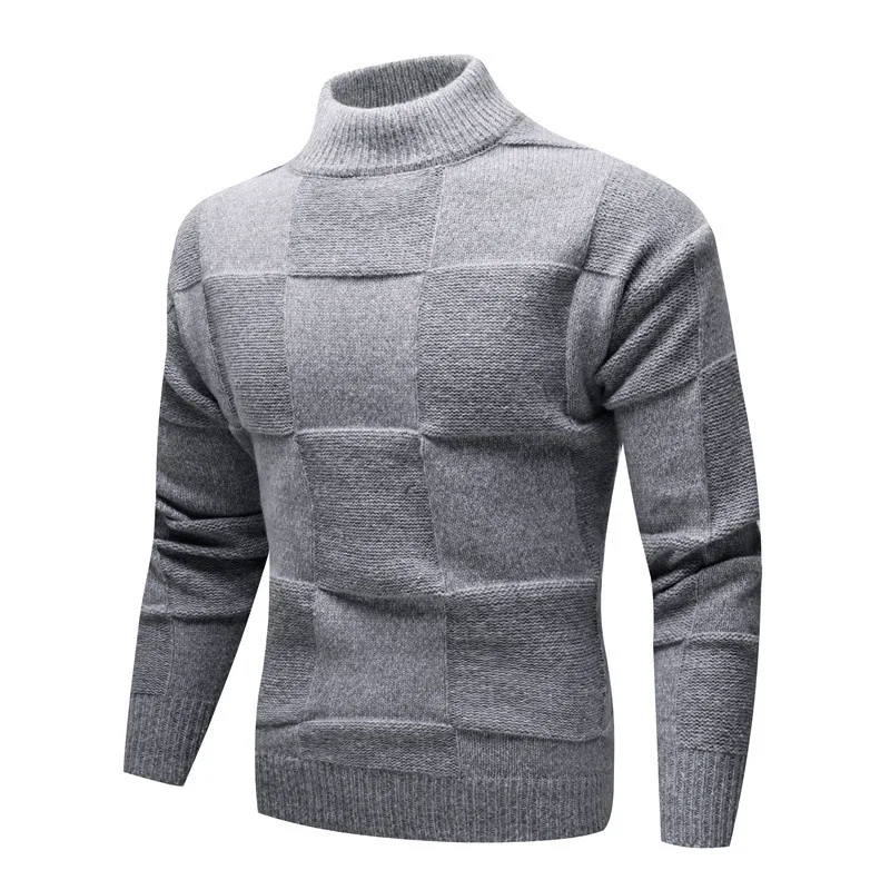 New 2022  Winter Warm  Men's Sweater Trend Pattern Long Sleeve  Casual Solid Color Pullover Knit Sweater