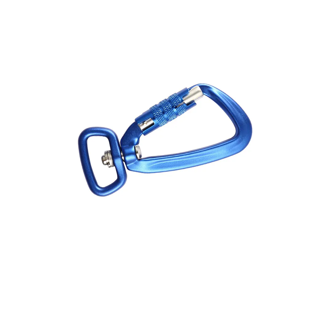 Girevole 360 rotazione moschettone gancio cinturino fibbie portachiavi resistente all'usura guinzaglio per cani resistente Clip Snap Pet catene blu