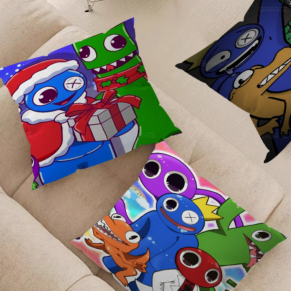 R-Rainbow Friends T-Toy Stitch Lucky Dragon Pillow Cover Sofa Cushion Cover Home Room Decoration Children Gift