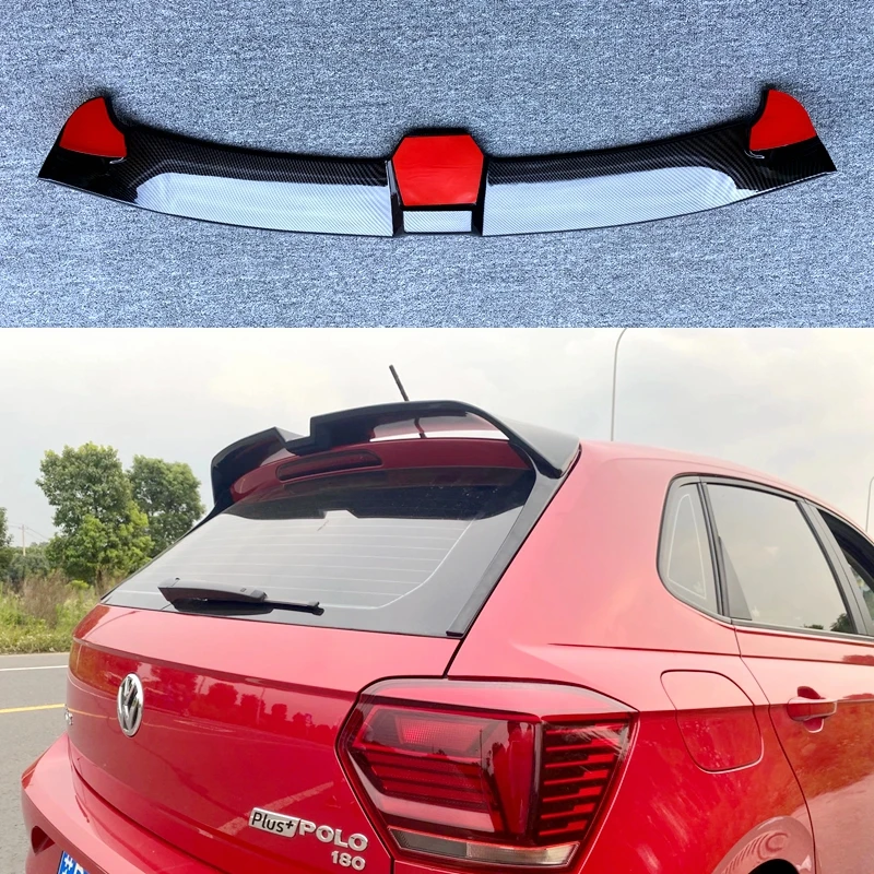 For Volkswagen VW New Polo 6R spoiler 2019 2020 2021 2022 high quality ABS spoiler by rear window glossy black roof spoiler