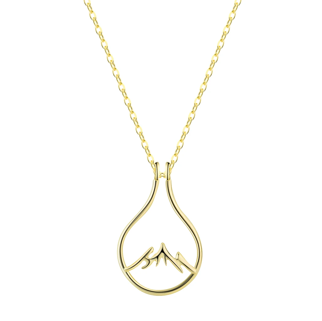 Chandler Vintage Copper Mountain Necklace Minimalist Nature Jewelry Outdoor Adventure Amulet for Explorers Travelers