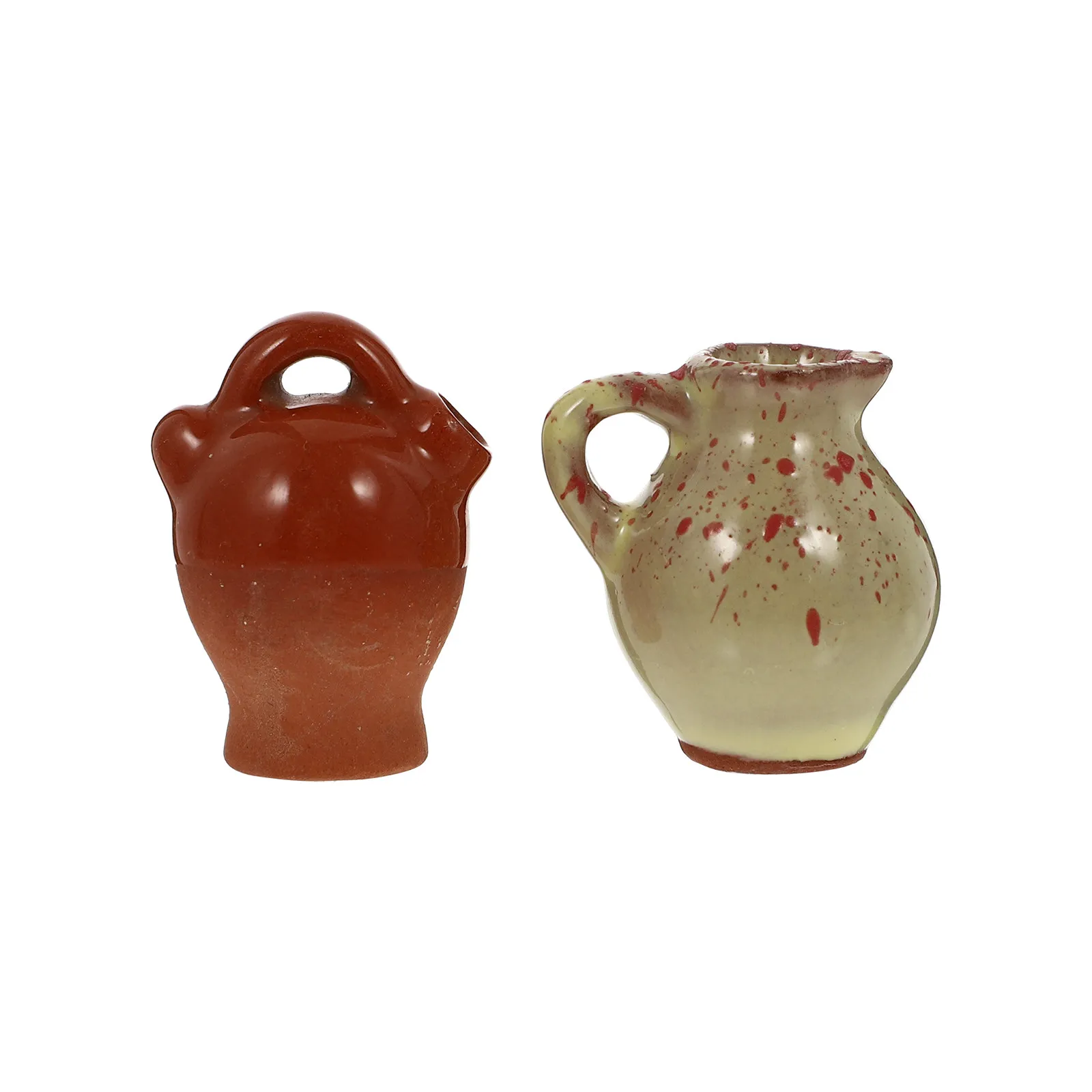 2Pcs Mini Bonsai Flowerpots Ceramic Plant Pots Exquisite Small Shape Lovely Decorative Flower Pot for Balcony Home Office