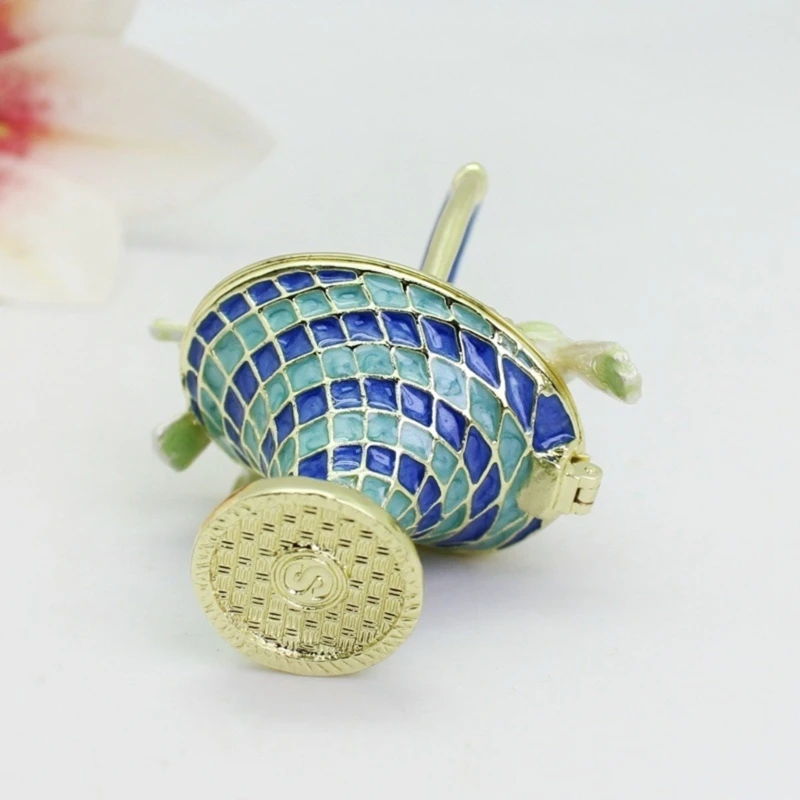 Miniature Alloy Enamel Flower Basket Trinket Holder Office Desk Ornament  Perfect For Travel Keepsakes And Gifts