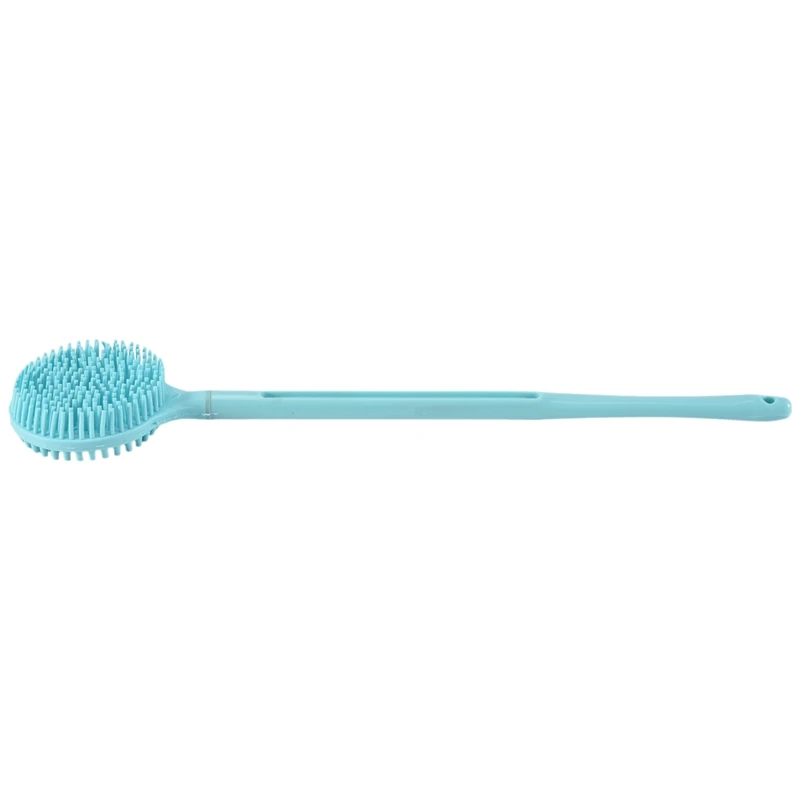 Double-Sided Shower Body Brush Silicone Long Handle Bathroom Wash Brush Bathing Massage Back Body Exfoliating Brush