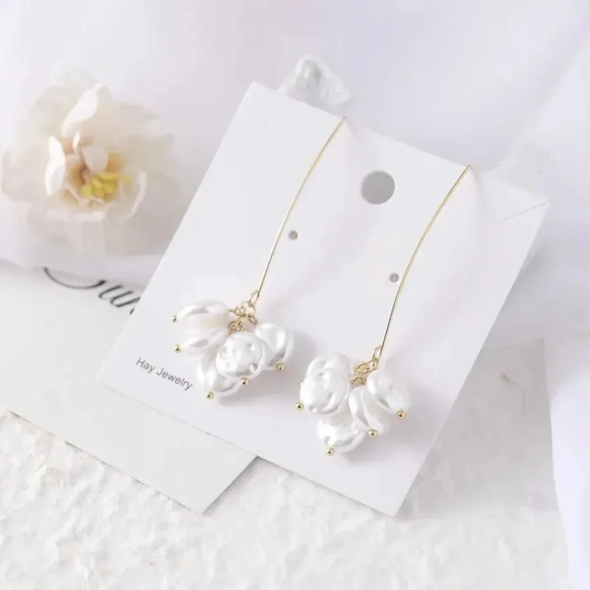 New Baroque Pearl Drop Earrings - Vintage Geometric Pendant Jewelry for Women, Elegant Bridal Wedding Gift