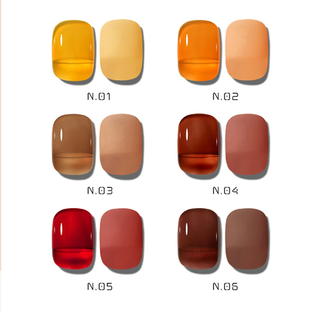 5g/Flasche Bernstein Nagel Gel Gelee Kristall semi-tansperaent Gel Nagellack durchscheinende Schildpatt Karamell Orange Gel einweichen