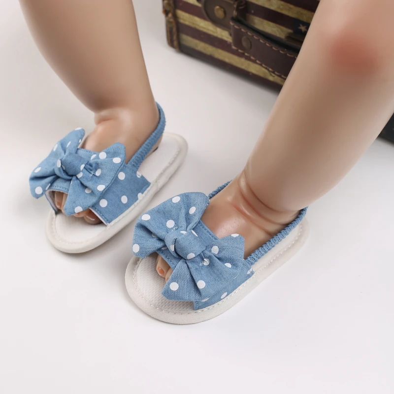 Newborn Baby Girl Bow Open Toe Sandals - Breathable Walking Shoes For Spring and Summer Sandals For 0-1 Year Old Babies