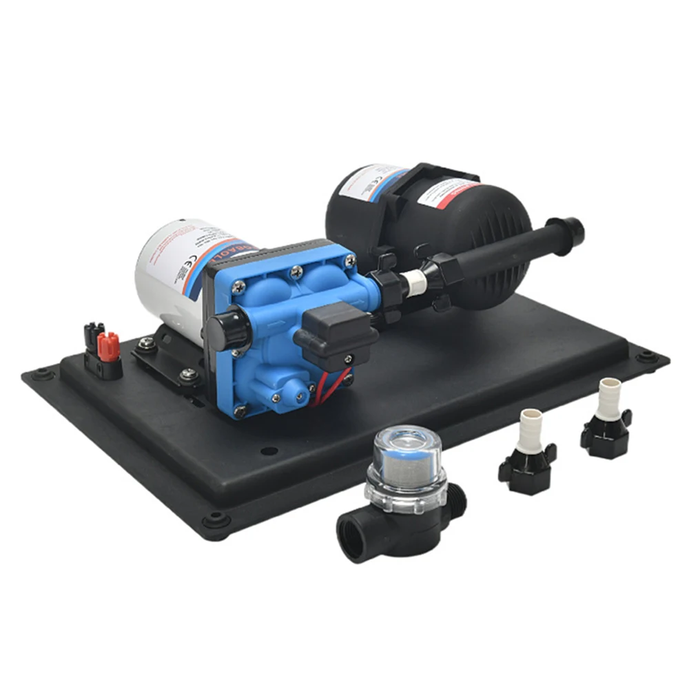 RV Water Pump 3GPM 11.3L 55PSI Fresh Water Diaphragm Pump Built in On Demand Pressure Switch with Pressure Tank for Boat