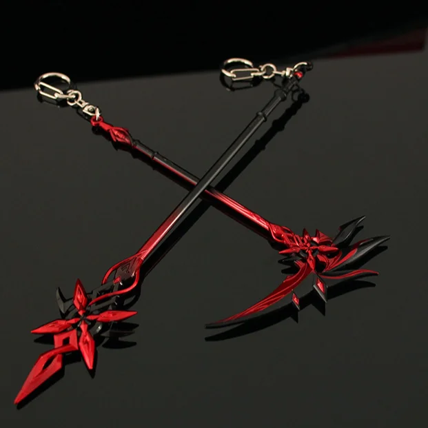 Genshin Impact Weapon Crimson Moon's Semblance Anime Game Peripheral Metal Model Samurai Sword Keychains Ornaments Toys Gifts
